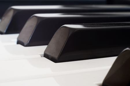 Piano keyboard closeup