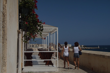 Otranto - Italy - August 02, 2016: People walking in old townのeditorial素材