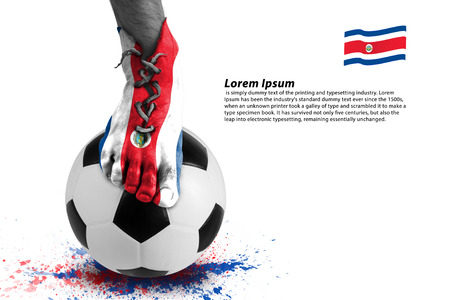 Abstract image of soccer player ,colorful splash with sport ball on white background の写真素材