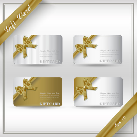 Collection of gift cards with ribbons. のイラスト素材