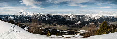 Panorama view from top of Pleschnitz - Austria aplsの写真素材