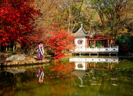 Autumn Red Leaf Season in Qixia Mountain, Nanjingのeditorial素材