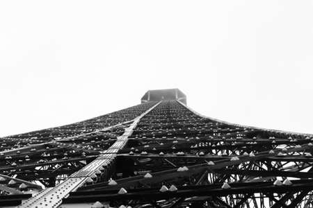 Eiffel Tower isolated over the white background on low eye levelのeditorial素材