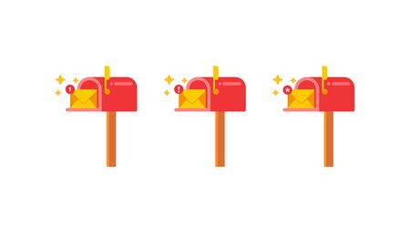 Mailbox with notification on white backgroundのイラスト素材
