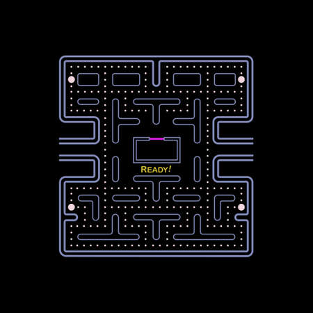Illustration scene of famous old video game that we love, the retro styled of screenshot familiar backgroundのイラスト素材