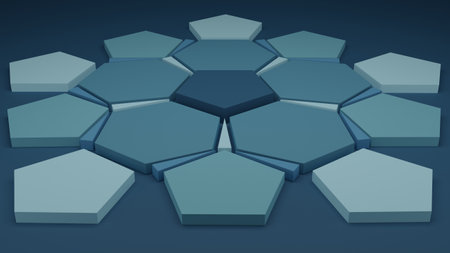 Modern abstract background, 3D rendering graphic design geometric flower illustration