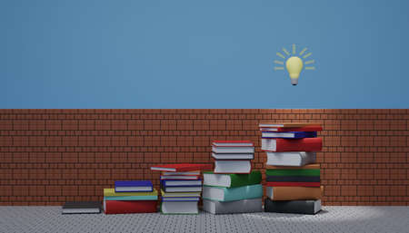 Studying is stairway to success concept of improve by education 3D rendering illustrationの写真素材