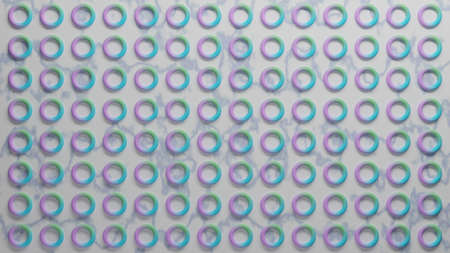 Abstract gradient circular torus geometric element on marble background 3D rendering illustrationの写真素材
