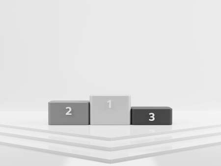 Minimalism step podium for competition winner award 3D rendering illustrationの写真素材