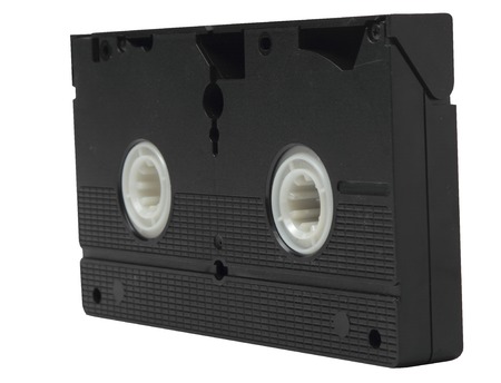 isolated VHS video tape cassette on white background