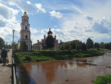 church in Staraya Russa summer warm dayの写真素材