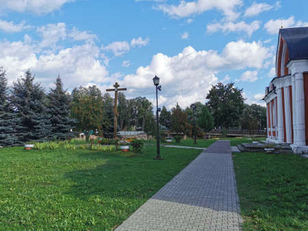 church in Staraya Russa summer warm dayの写真素材