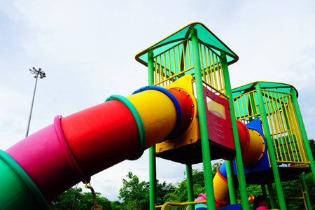 Colorful playground equipment