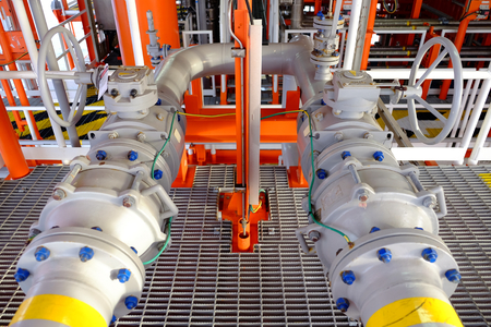 pipelines on oil and gas platform for production, Oil and gas process and control by automation...
