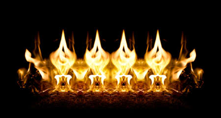 modified fire flame of burning papers on black background