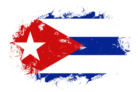 Cuba flag on abstract stroke brush backgroundの写真素材