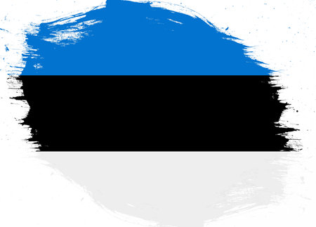 Estonia flag on distressed grunge brush backgroundの写真素材