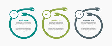 Abstract arrow shape with number for steps infographic presentationのイラスト素材