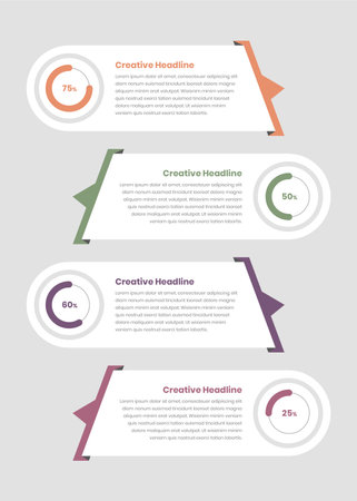 Text presentation infographic template with graph and abstract shapeのイラスト素材