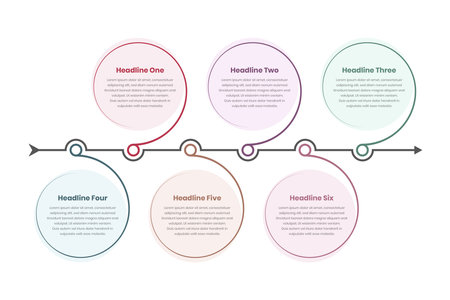 Spiral abstract timeline infographic template for business text presentation with arrowのイラスト素材