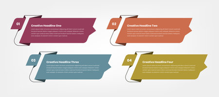 Infographic business point text presentation template with abstract shapesのイラスト素材