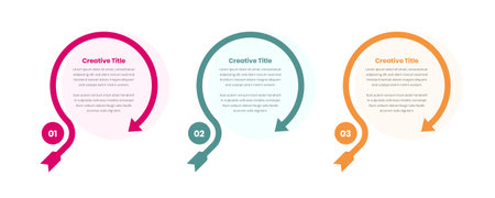 Minimal steps infographic element with search style arrow shape for text presentationのイラスト素材