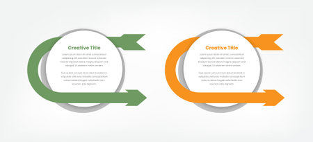 Minimal infographic template with intertwine arrow shapeのイラスト素材
