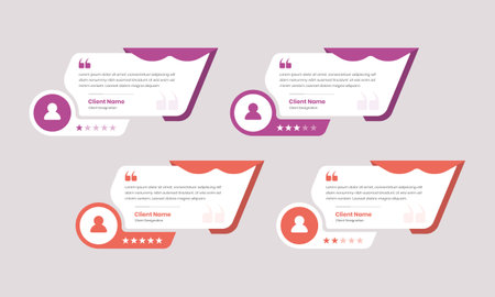 Modern professional customer feedback or client review web infographic card designのイラスト素材