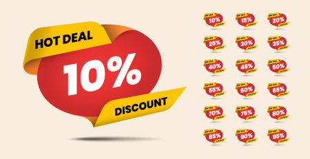 Modern price discount tag and label design for product promotion banner