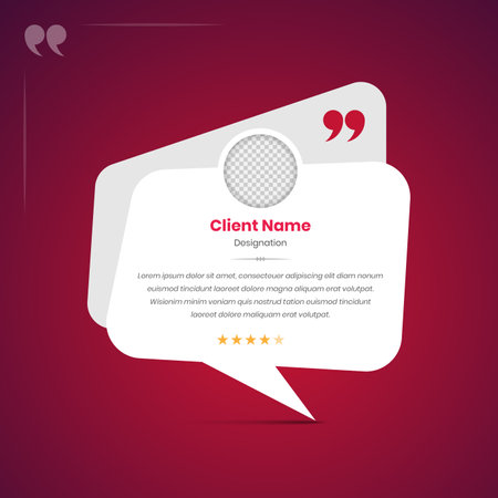 Client feedback and social media post testimonial template in simple layoutのイラスト素材