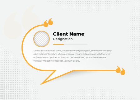 Minimalist client testimonial template design with image placeholderのイラスト素材
