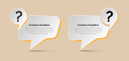 Abstract bubble infographic template with a question mark for frequently asked questions and idea presentationのイラスト素材