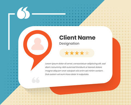 Simple abstract designed client testimonial and customer review social media post templateのイラスト素材