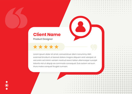 Modern professional client feedback and customer review social media and web ui template designのイラスト素材