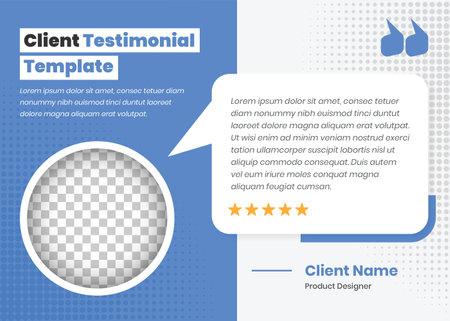 Professional client testimonial presentation simple social media post template designのイラスト素材