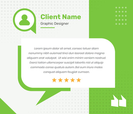 Professional flat color testimonial and client feedback template design for social media postのイラスト素材