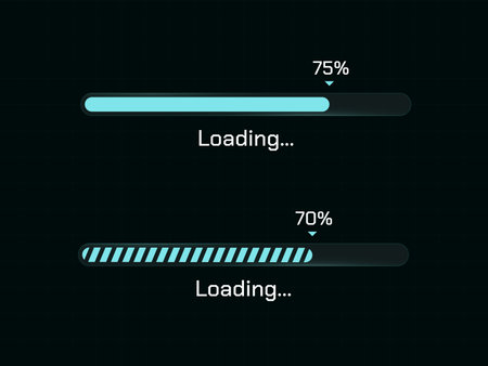 Minimalist Progress Bar UI Showing Task Completion Percentage on Black Background