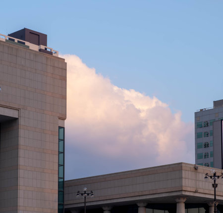 Clouds in the sky at sunset, Taipei, Taiwan.の写真素材