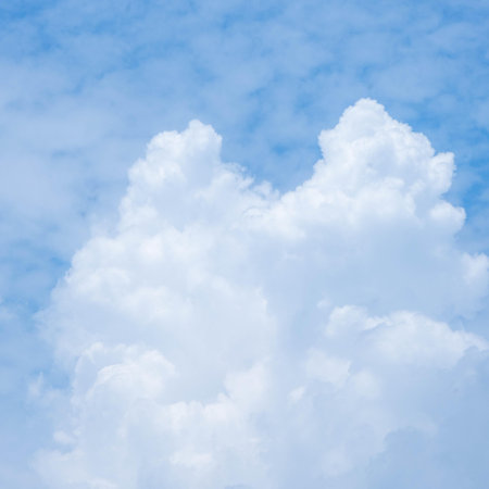 Blue sky and white cloud background with copy space for add text.