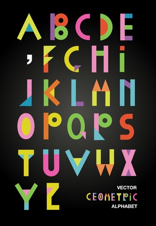 Colorful geometric alphabet.のイラスト素材