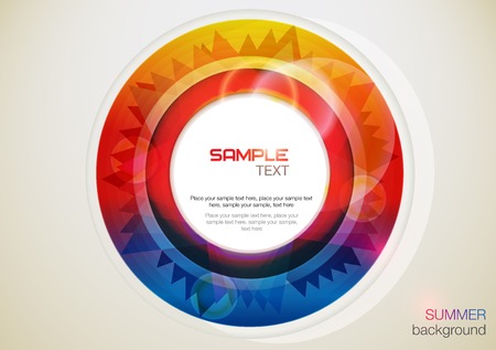 Shining colorful summer circle with text on white.のイラスト素材