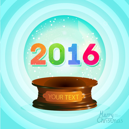 New year vector illustration. Christmas glass ball with 2016.のイラスト素材