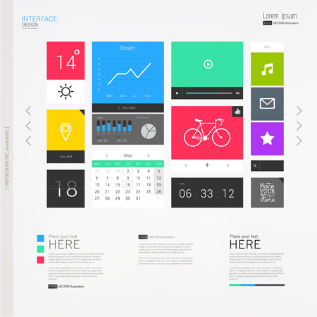 Interface template with modern icons and infographic elements. Vector illustration. eps 10のイラスト素材