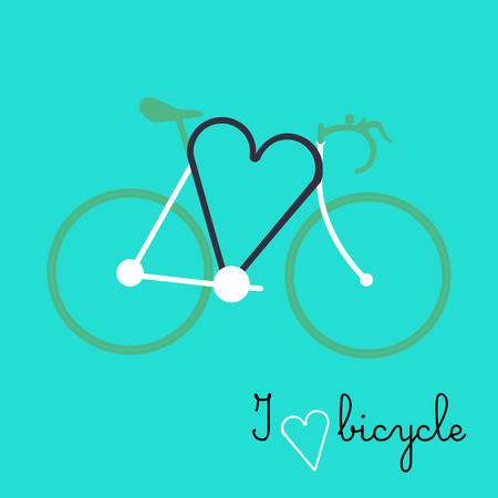 Bicycle silhouette with graphic message. I love bicycle. Vector. EPS10のイラスト素材