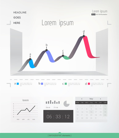 Abstract 3D Infographic elements, graph. Vector illustration. Eps 10のイラスト素材