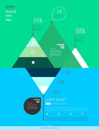 Modern, abstract infographics elements on light background. Conceptual arrows.Vector illustration.のイラスト素材