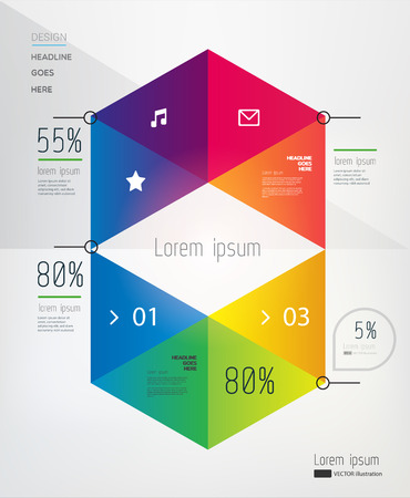 Modern, abstract infographics elements in on light background. Vector illustration. Eps10.のイラスト素材