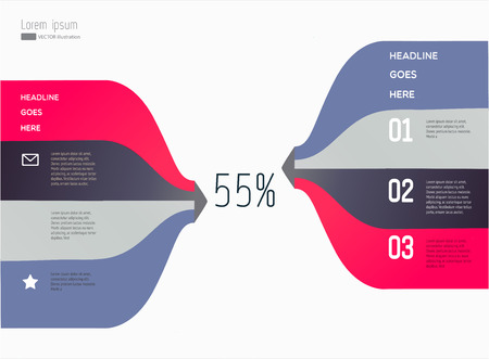 Set elements of infographics. Three steps illustration. 123 vector.のイラスト素材
