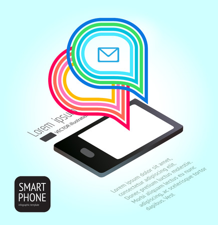 Universal design smartphone with bright explosion. Vector illustration.のイラスト素材