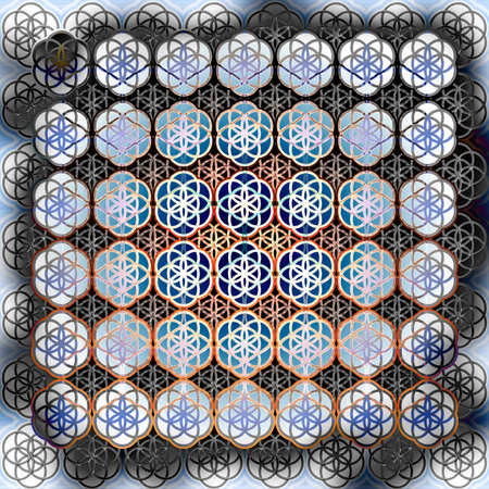 The Flower of Life Sacred Geometry Art Background Pattern Perfect for Any Commercial or Spiritual Communicationの写真素材
